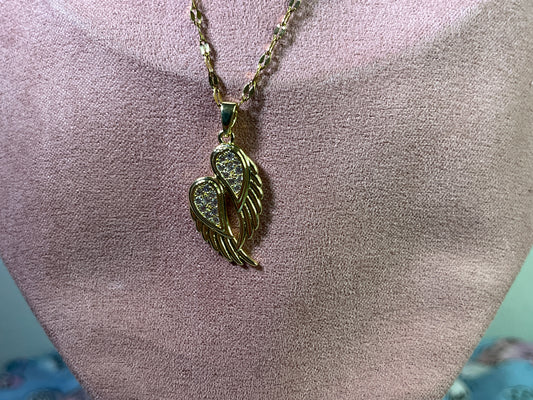 C#11 Wings of an angel -  18kt plated S Steel necklace
