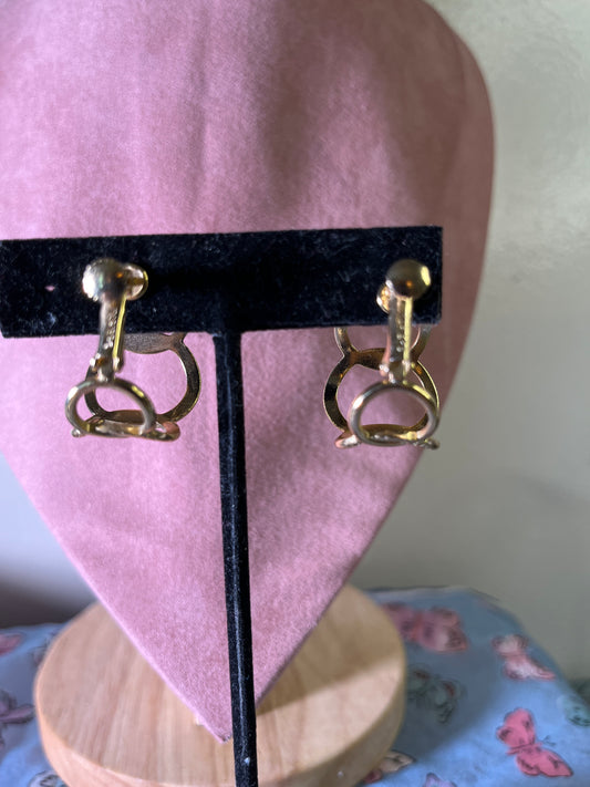 C#13 NAPIER Gold tone soft clip on with adjustable screw backs