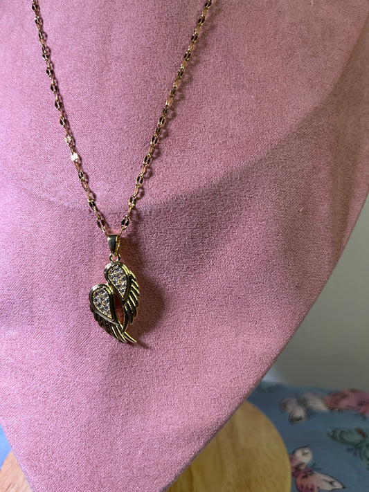 C#11 Wings of an angel -  18kt plated S Steel necklace